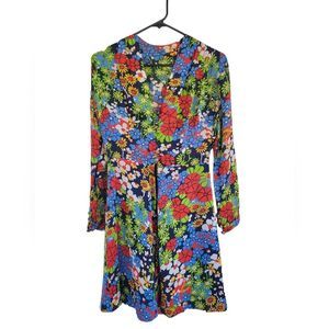 1960Bianchini Ferier for Mariette Lapierre Haute Couture Flower Print Mini Dress